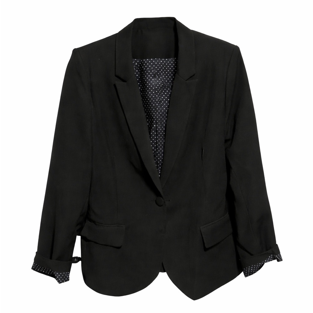 Black Blazer with Polka Dot Lining